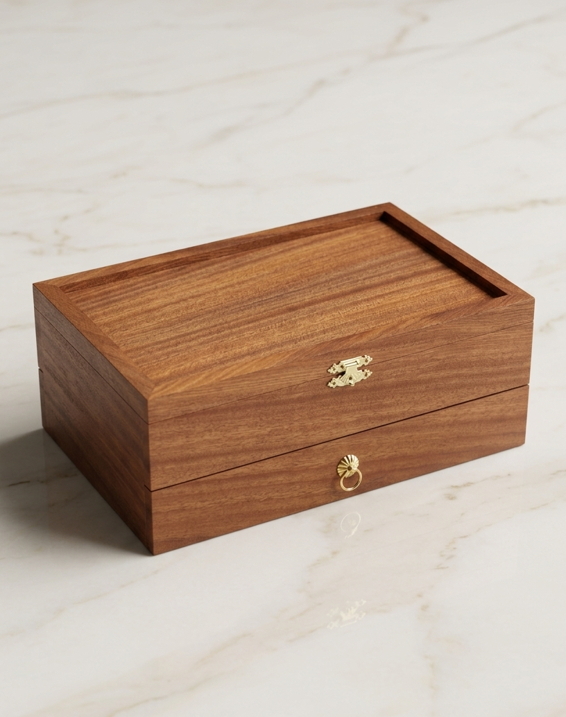 Écrin Héritage — Coffret à bijoux en acajou massif