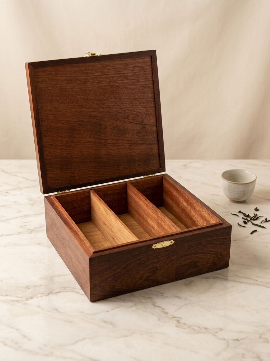 Coffret à thé "Cérémonie" — Acajou Massif