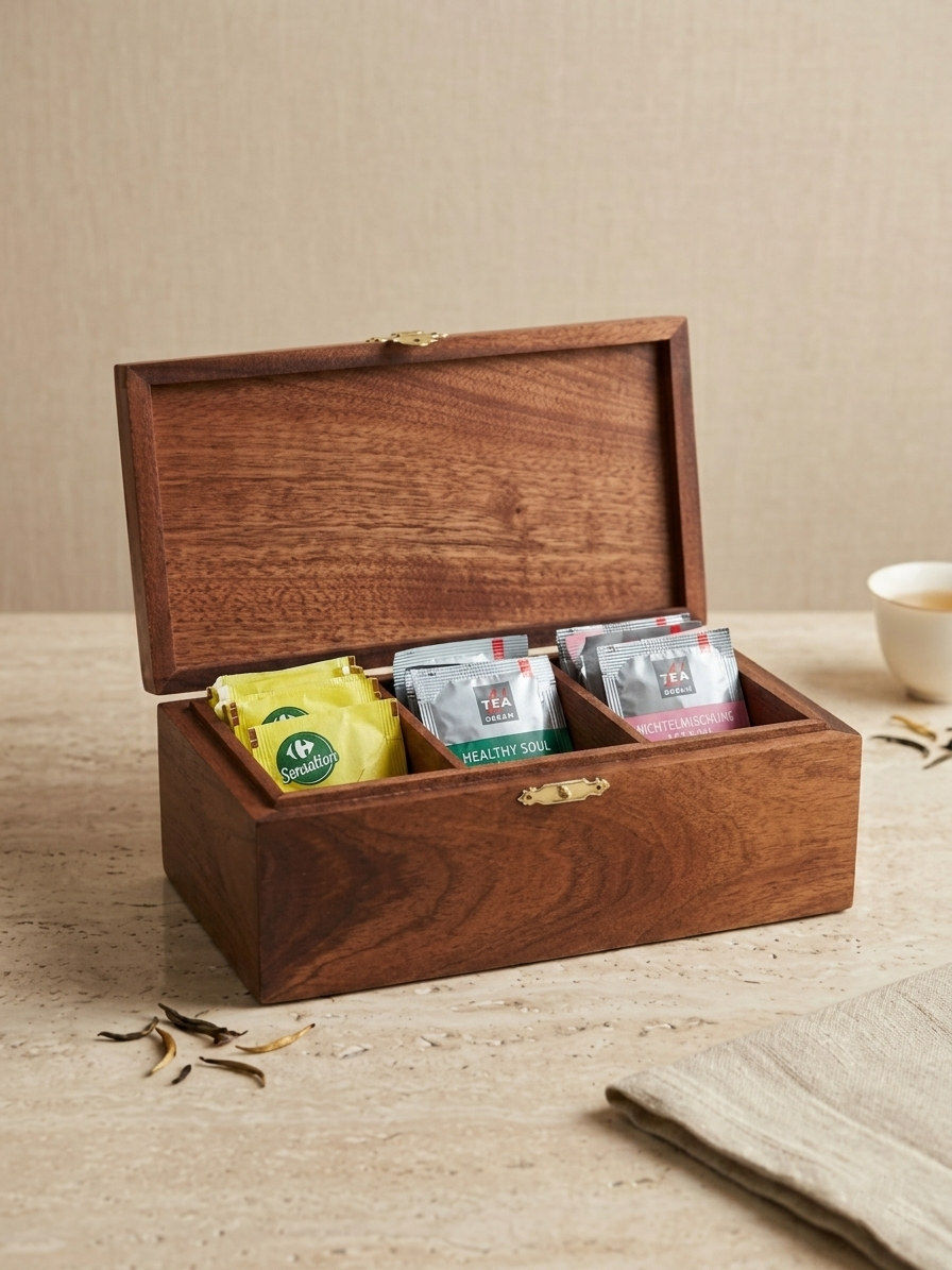 Coffret à thé "Rituel" — Acajou Massif